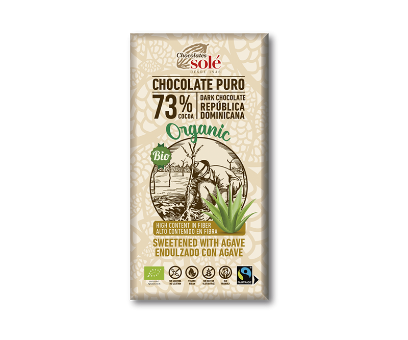 XOCOLATA NEGRA 73% AGAVE SOLÉ 100G