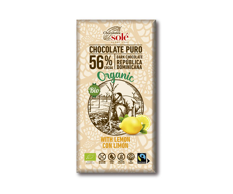 XOCOLATA NEGRA 56% LLIMONA SOLÉ 100G
